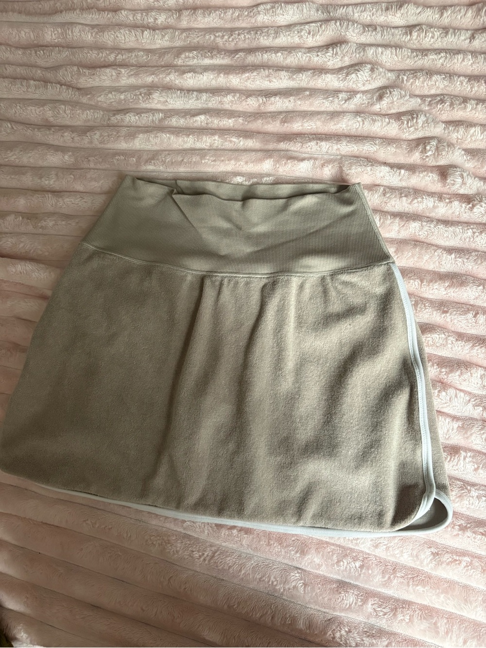 Aerie High-Waist A-Line Skirt in Light Taupe